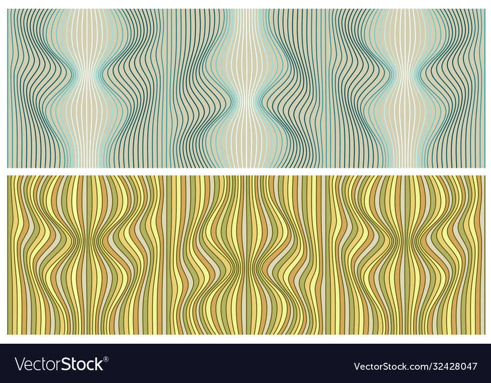 Abstract color lines patterns set vector image Abstract color lines patterns set