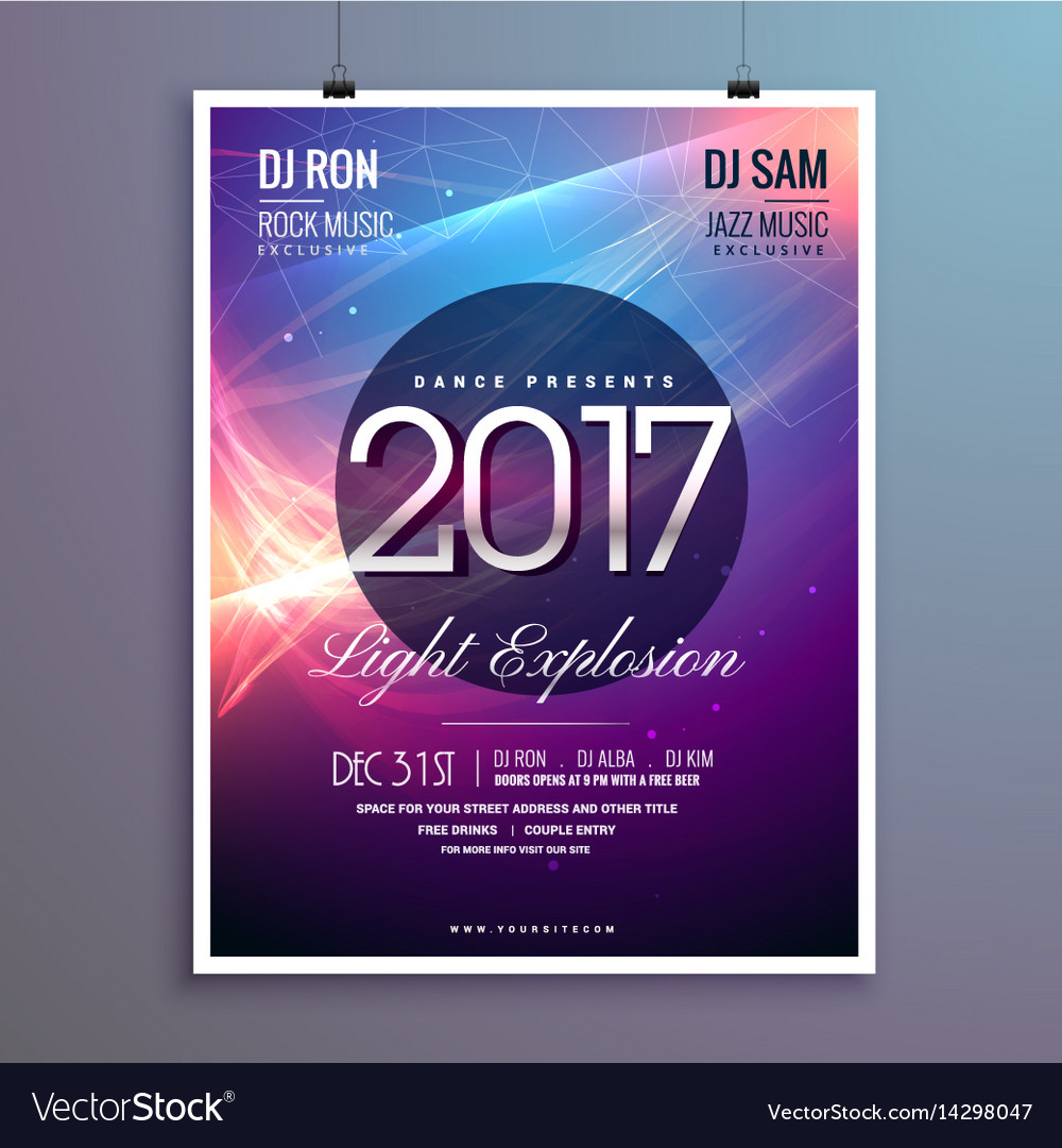 Amazing 2017 happy new year party invitation Vector Image