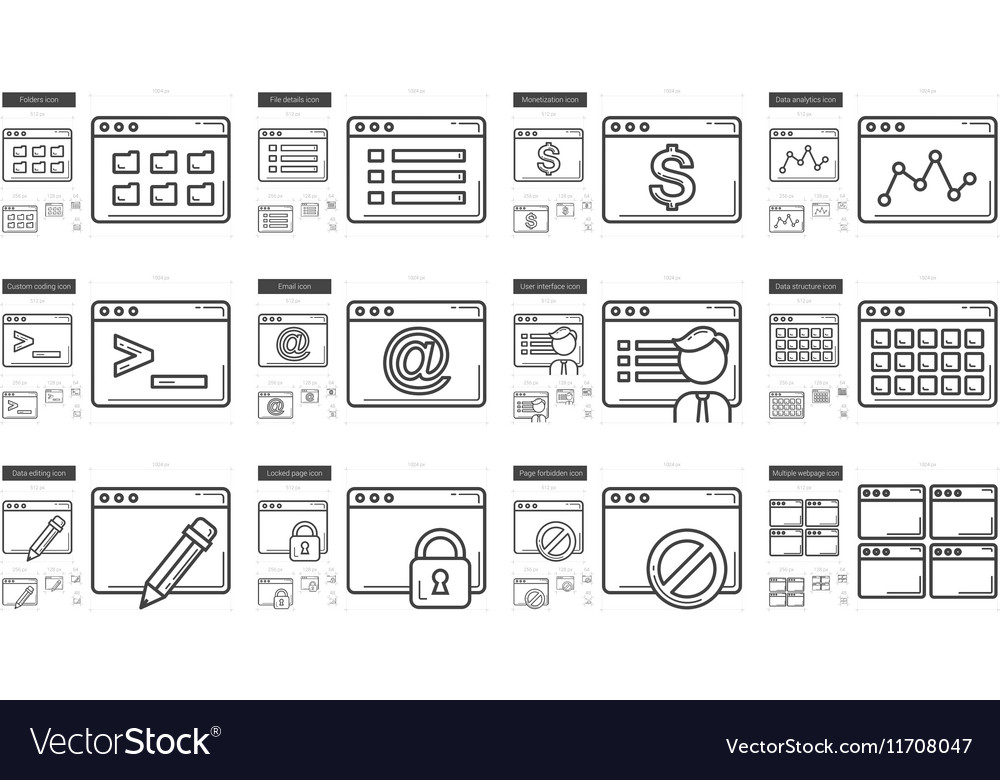 Application line icon set