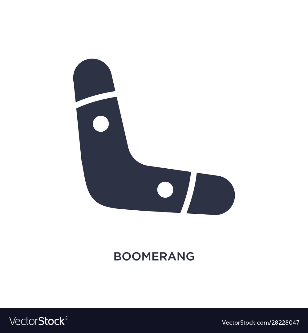 Boomerang-Symbol auf weißem Hintergrund einfaches Element