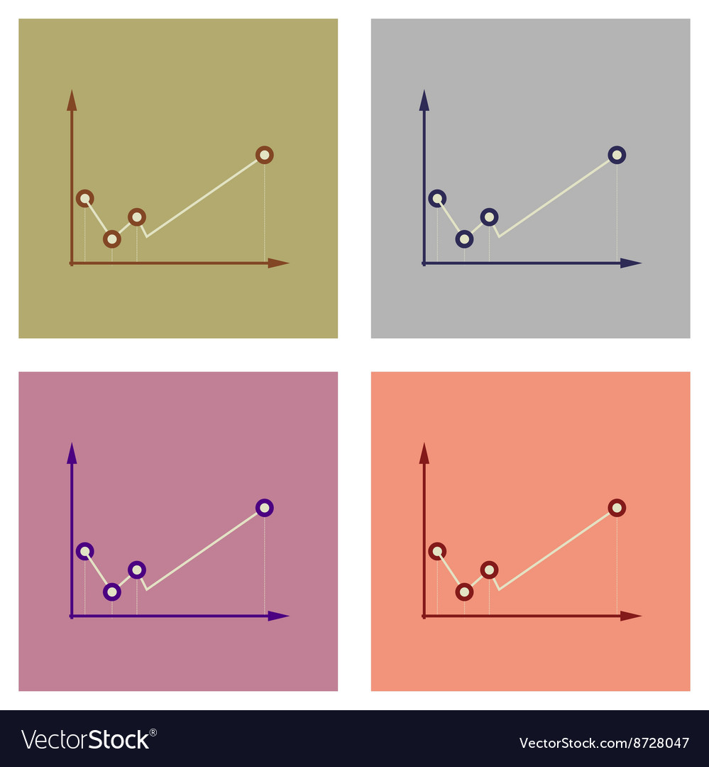 Concept of stylish flat design icons graph