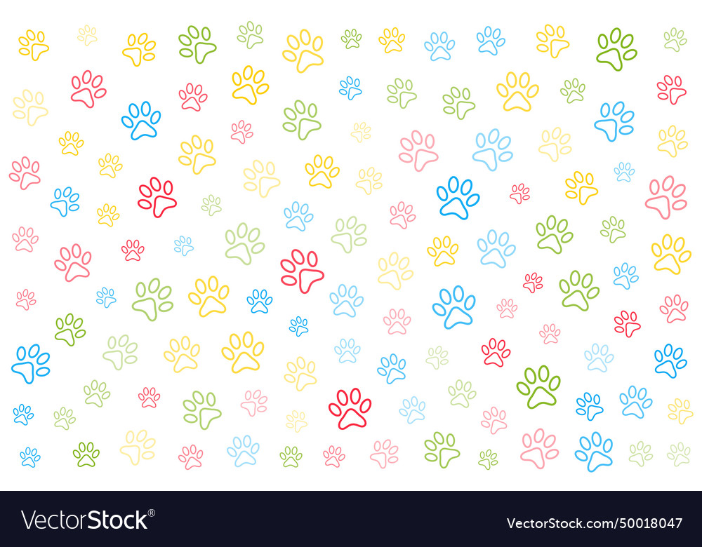 Cute dog or cat paw print pattern background