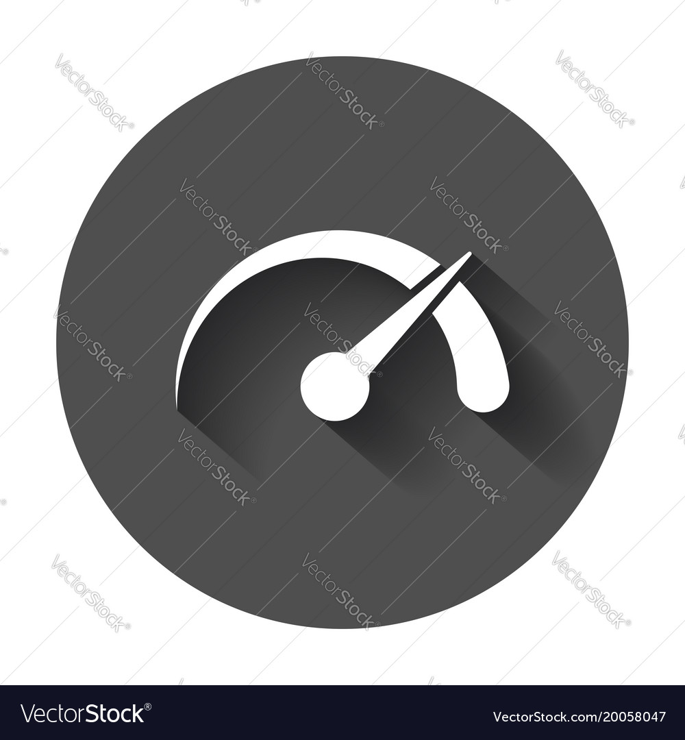 Dashboard icon level meter speed with long shadow