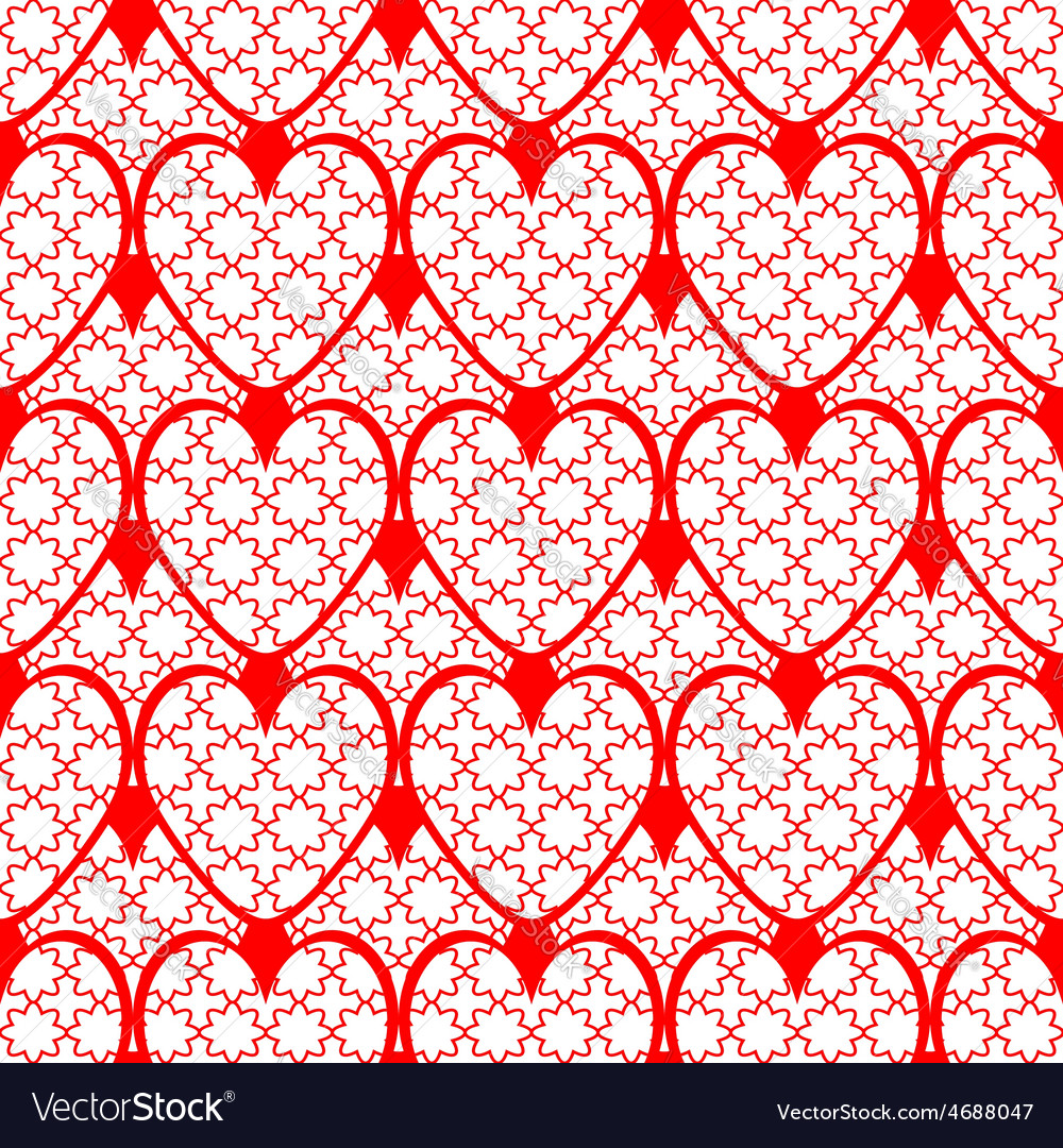 Design seamless red heart background Royalty Free Vector