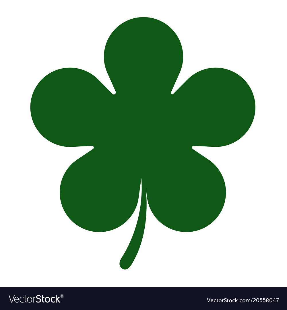 Five leaf clover Royalty Free Vector Image - VectorStock