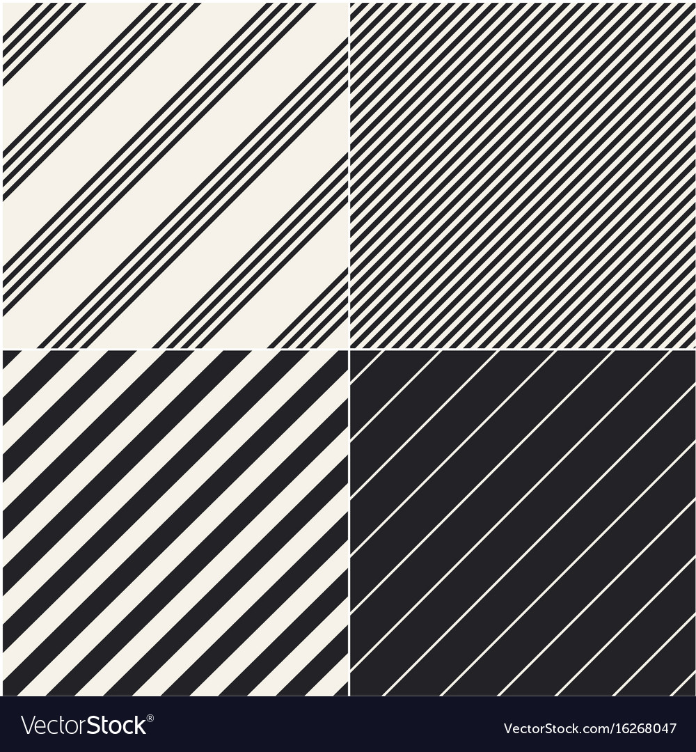 Four diagonal patterns collection diagonal lines Vector Image