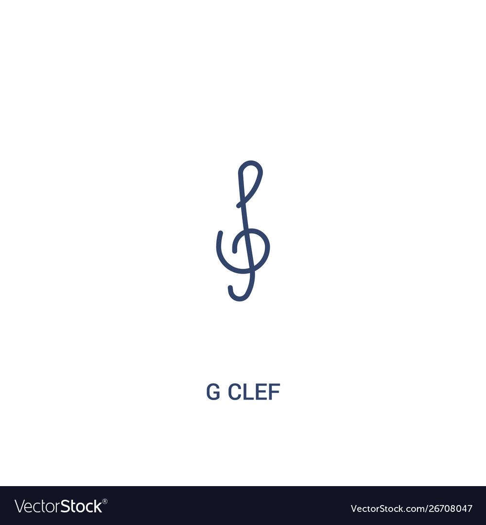 G clef concept 2 colored icon simple line element