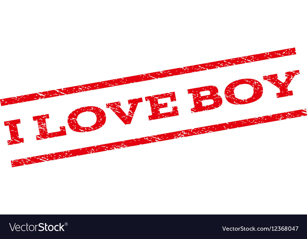 I love boy watermark stamp