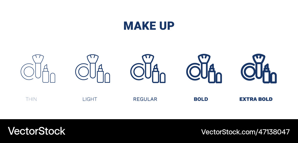 Make up icon thin light regular bold black Vector Image