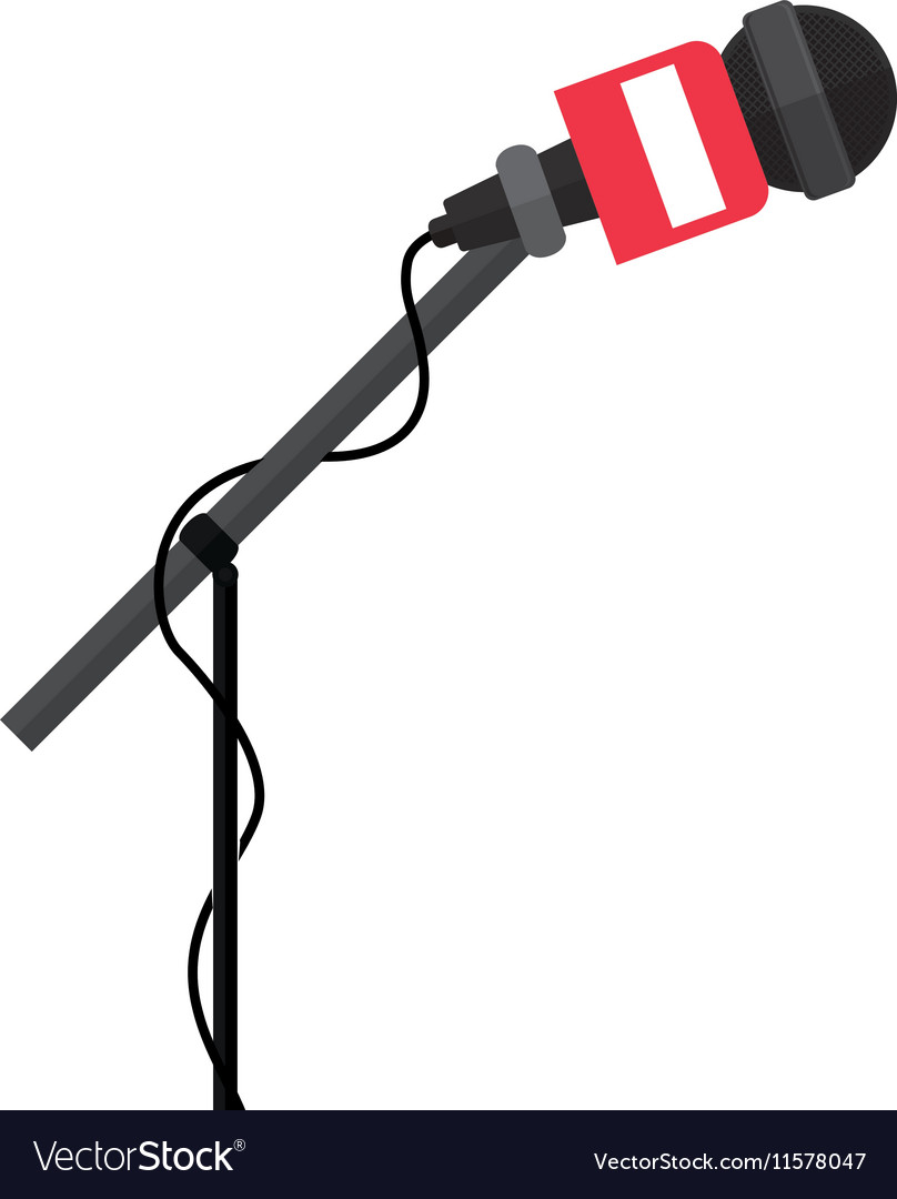 Microphone stand with round grid