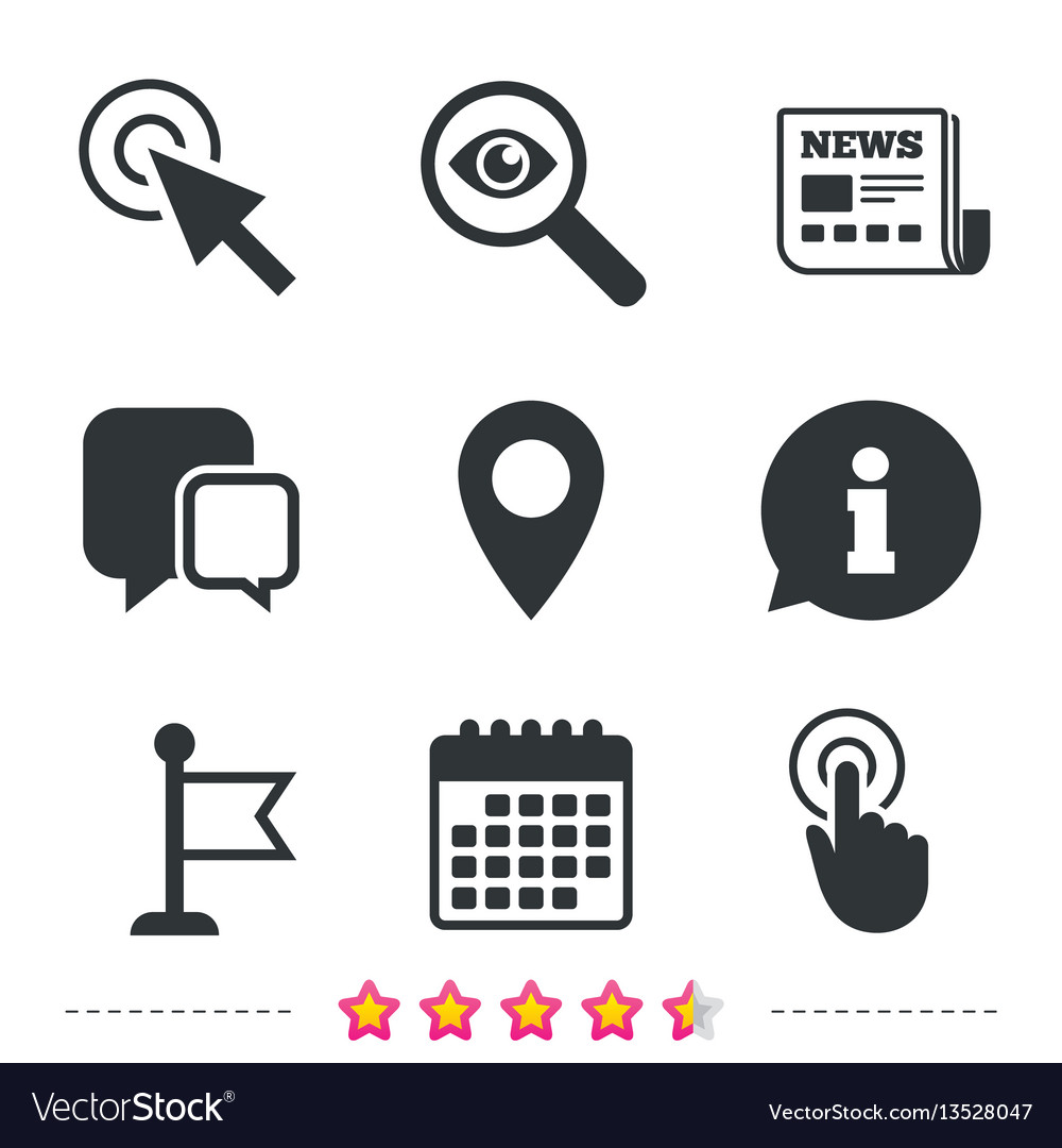 Mouse cursor icon hand or flag pointer symbols