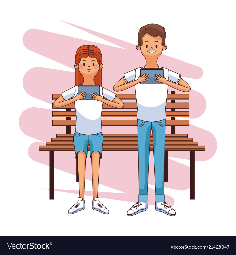 People connecting cartoons vector image People connecting cartoons