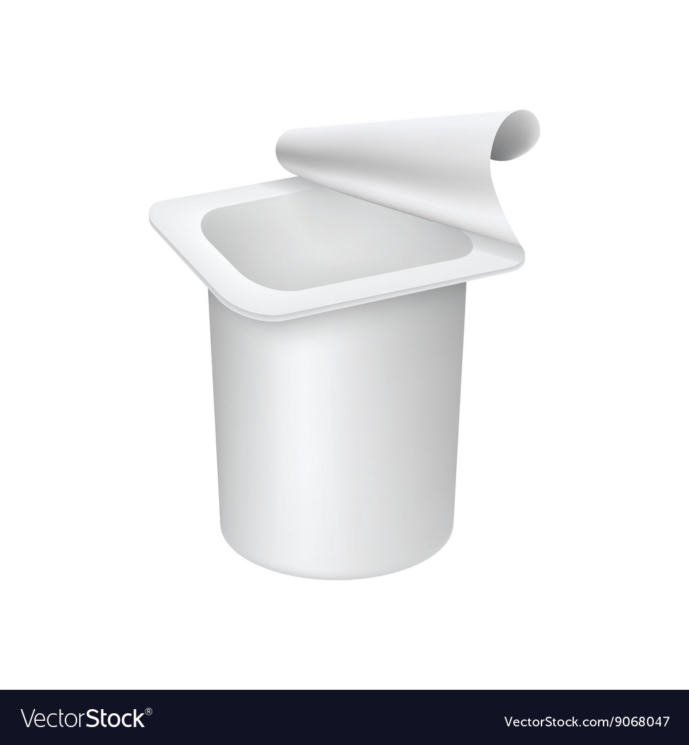 Plastic Yogurt Container Isolated