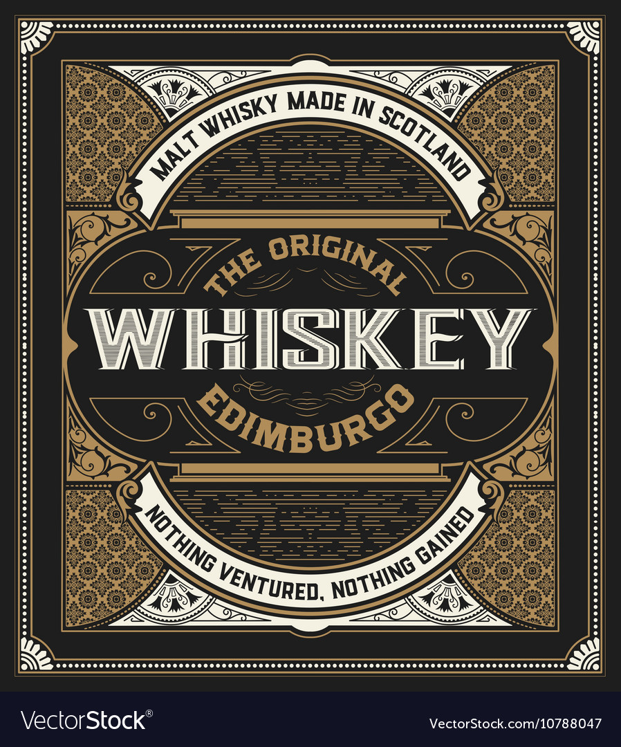 Retro whiskey label Royalty Free Vector Image - VectorStock