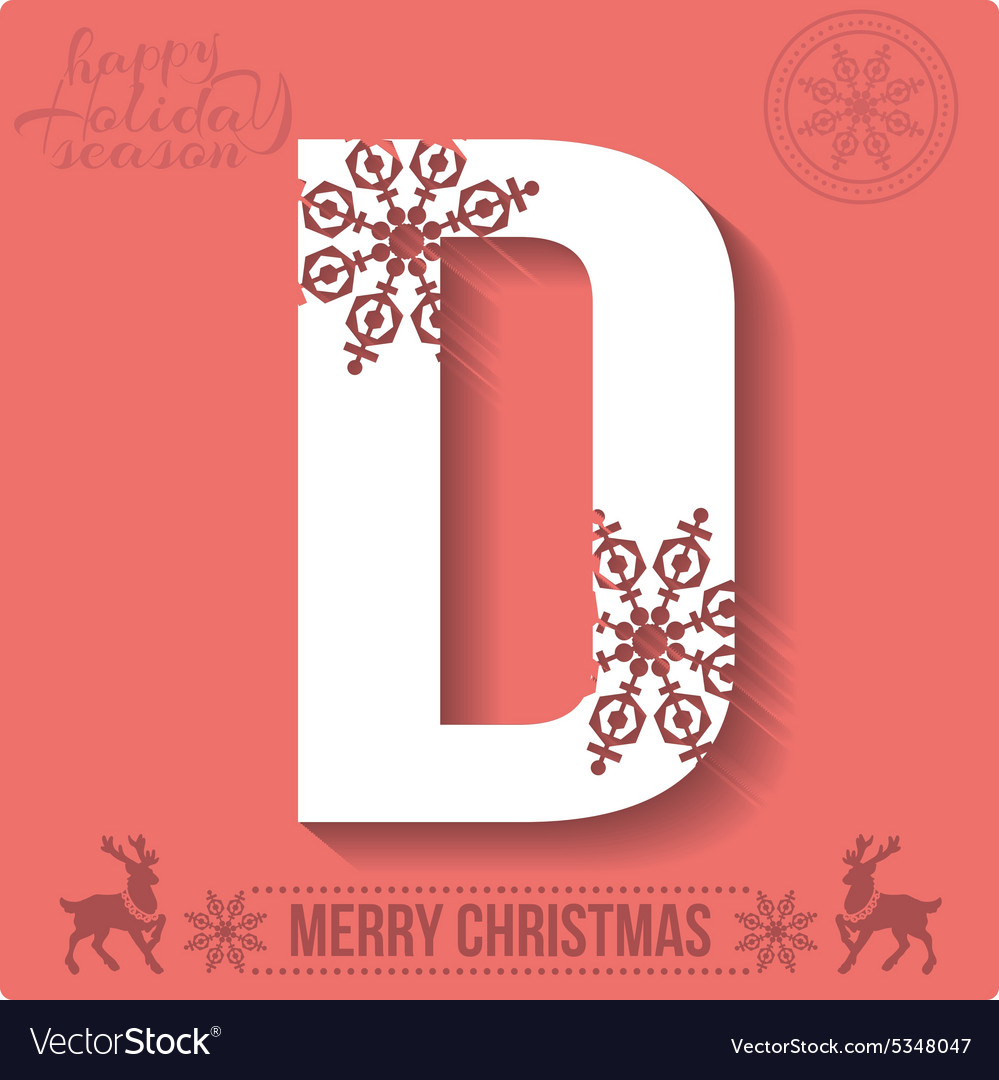 Set of christmas stylized alphabet and numbers