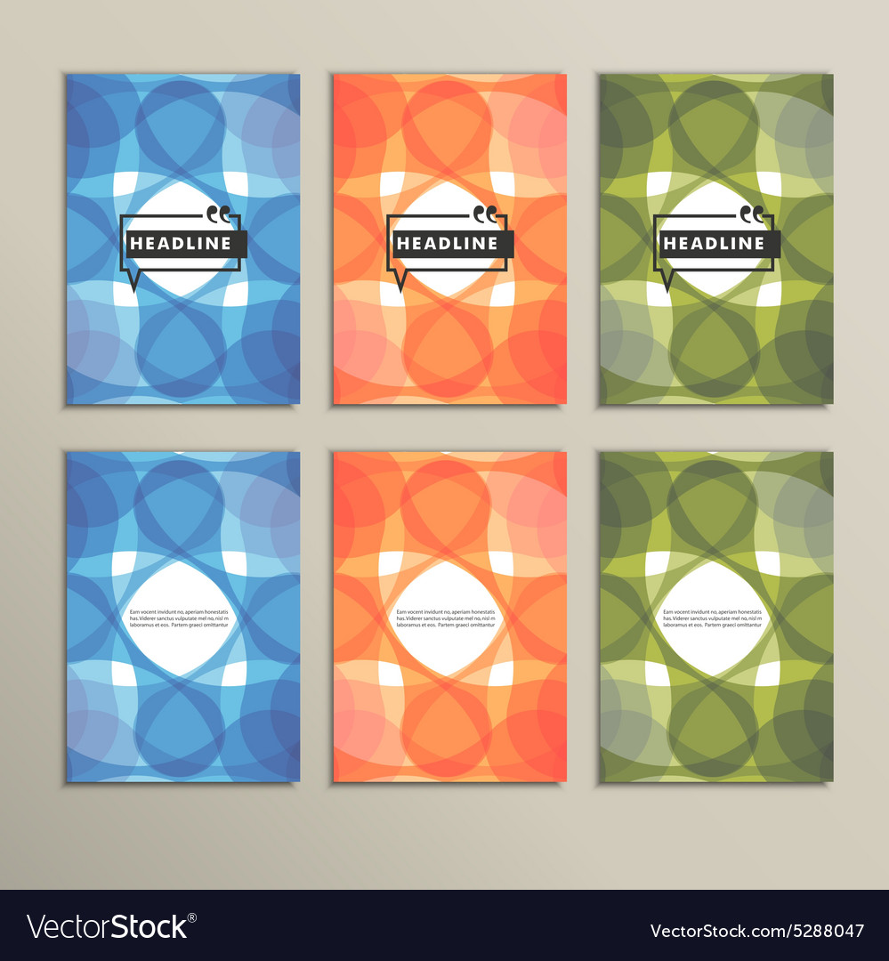 Set of six covers with abstract patterns