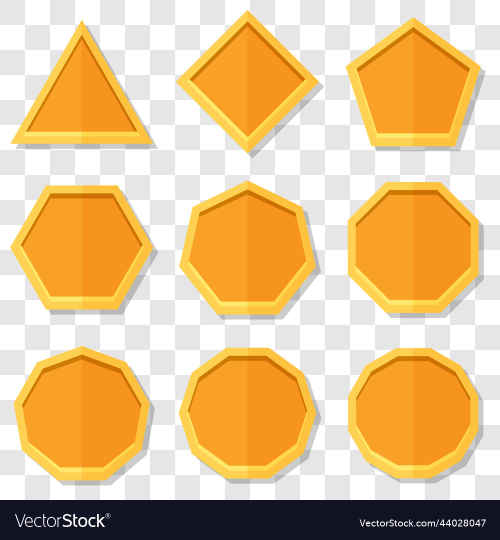Set shapes for message in orange color vector image Set shapes for message in orange color