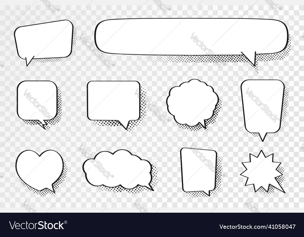 Speech bubbles in comic book style empty Vector Image