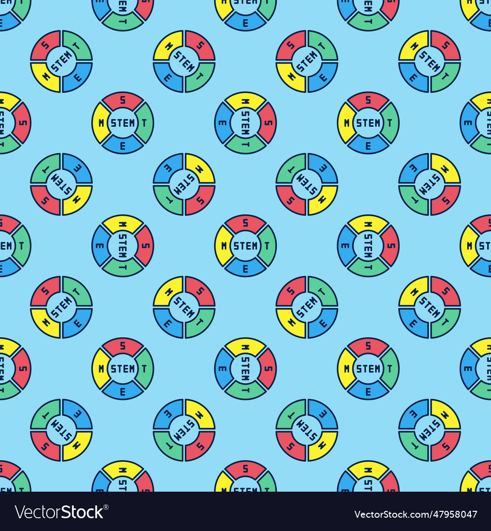 Stem round concept colored modern seamless pattern vector image Stem round concept colored modern seamless pattern