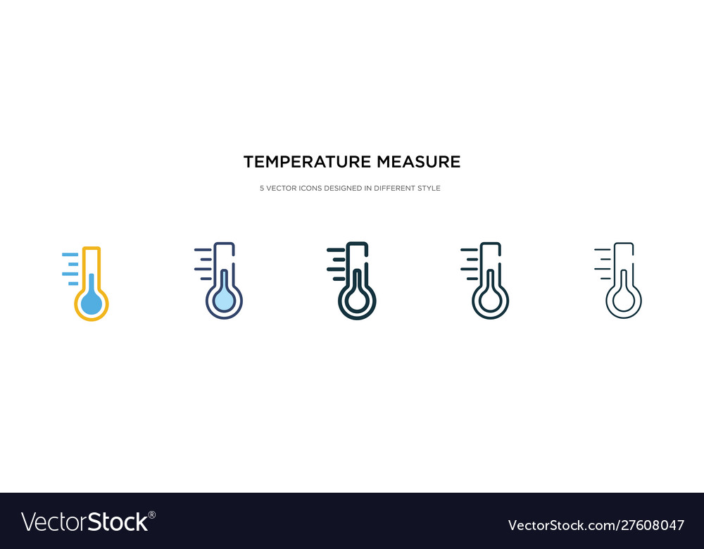 Temperature measure icon in different style two
