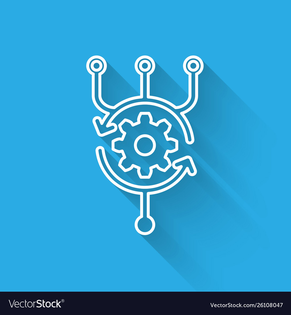 White algorithm icon isolated with long shadow vector image White algorithm icon isolated with long shadow