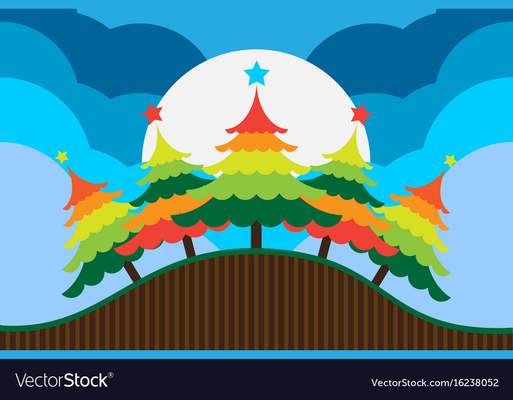 Abstract christmas tree with colorful background