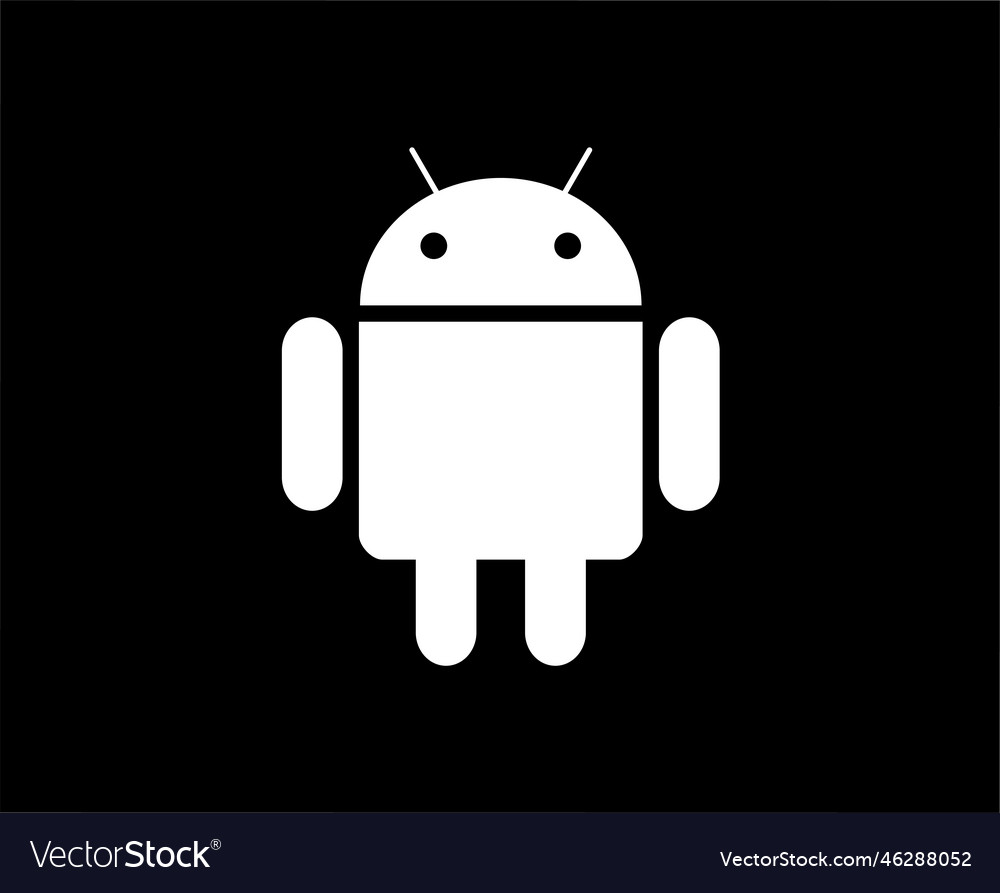 Android operating system logo software phone white Vector Image Android operating system logo software phone white