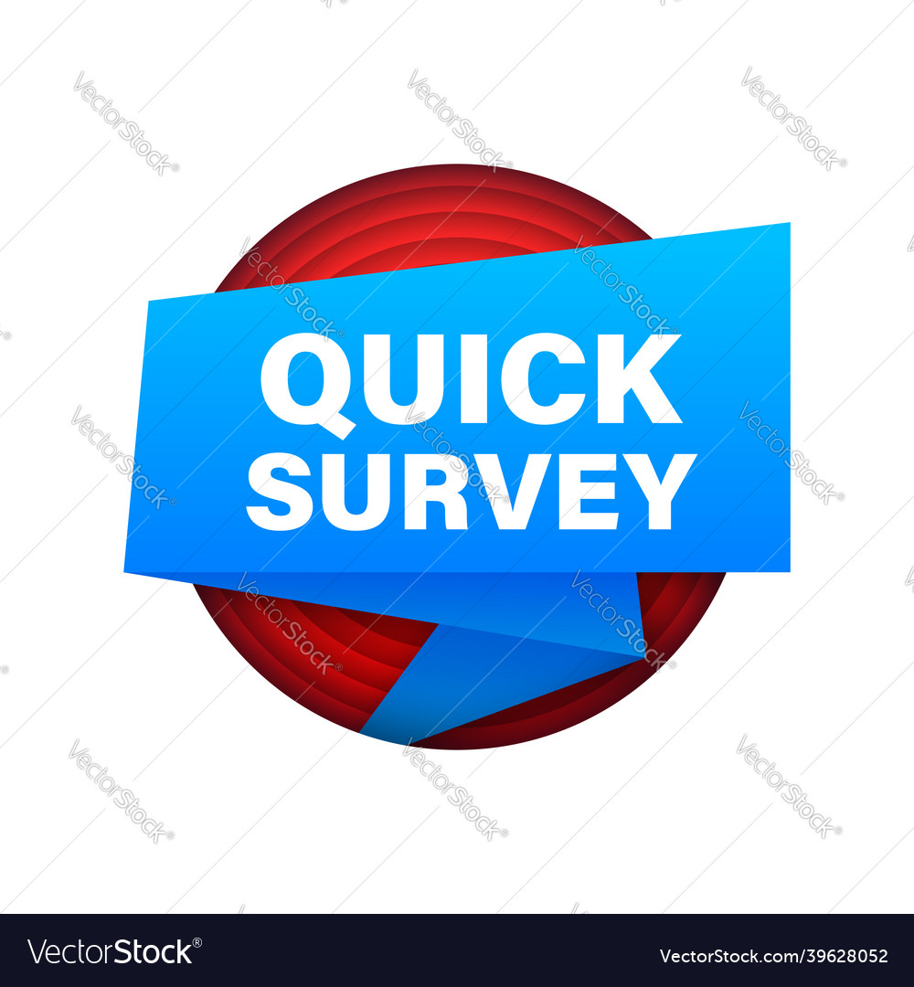Banner with quick survey web design stock