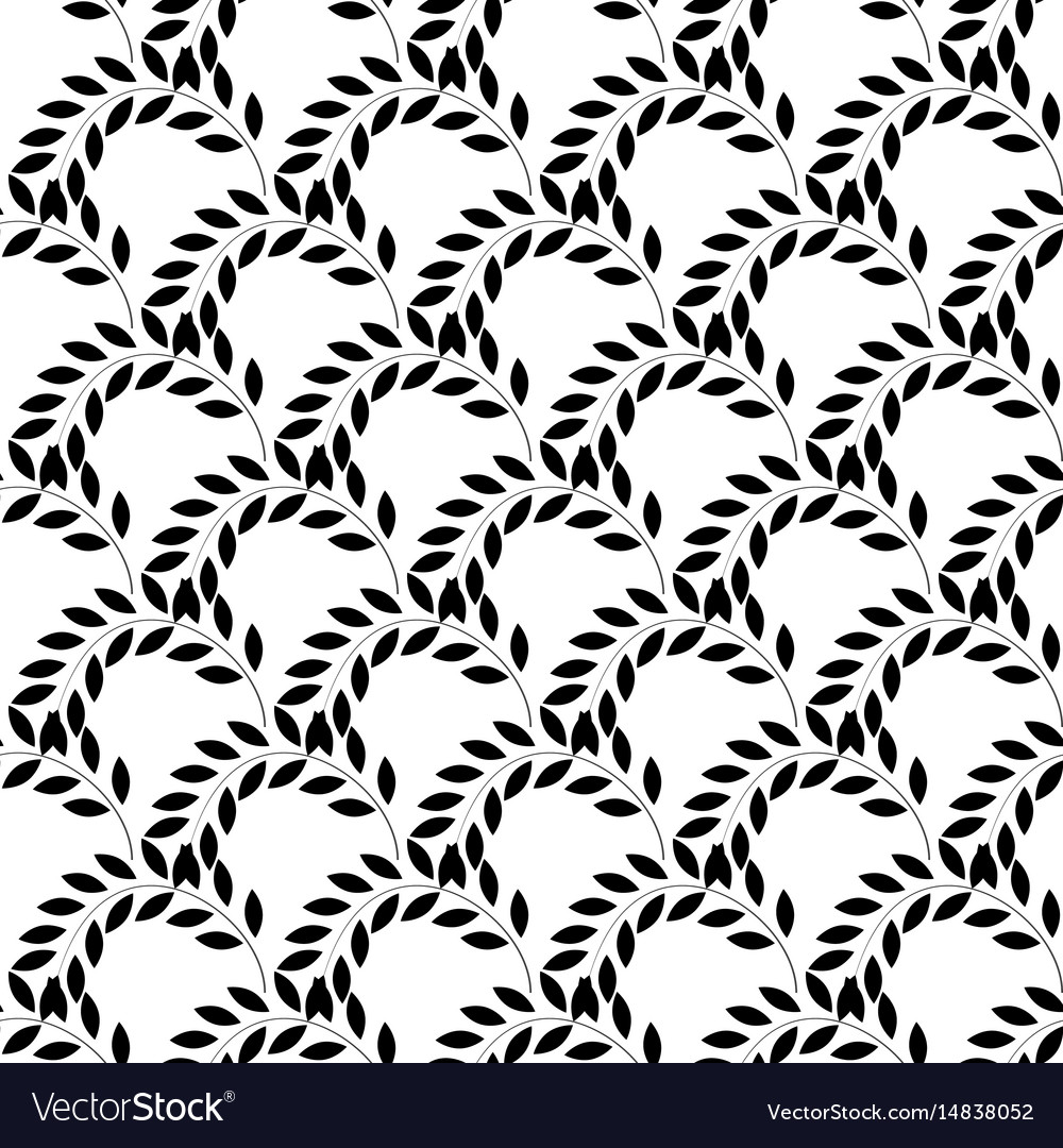 Black twig on white seamless pattern