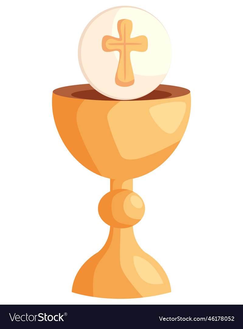 Chalice with communion Royalty Free Vector Image