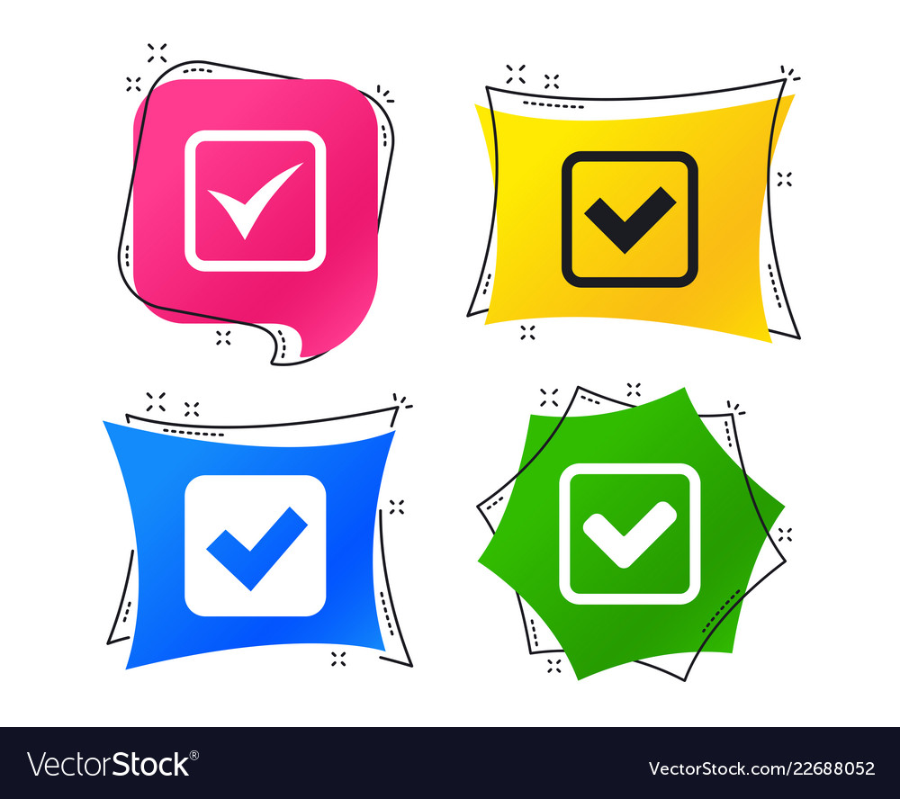Check signs checkbox confirm icons