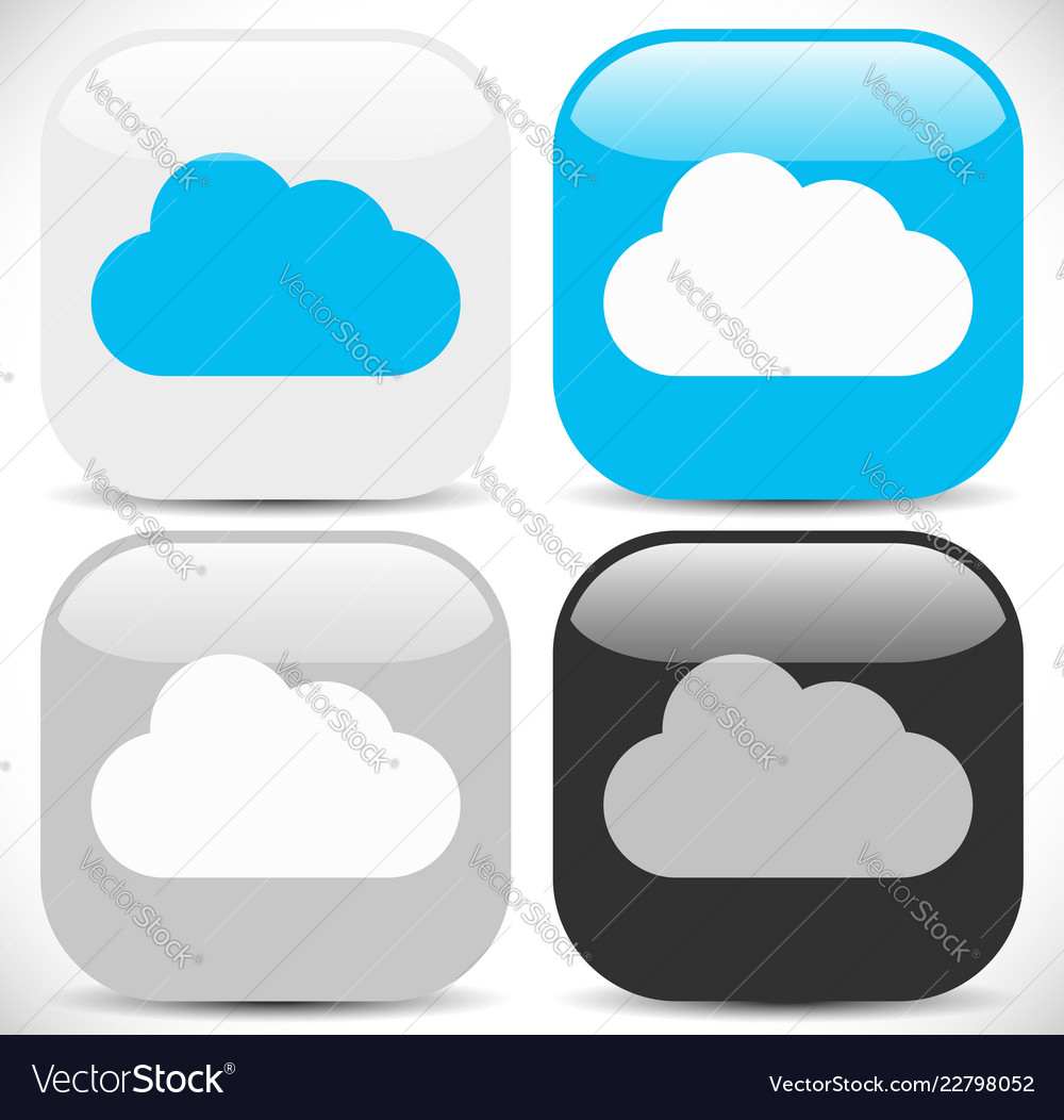 Cloud icons in different colors