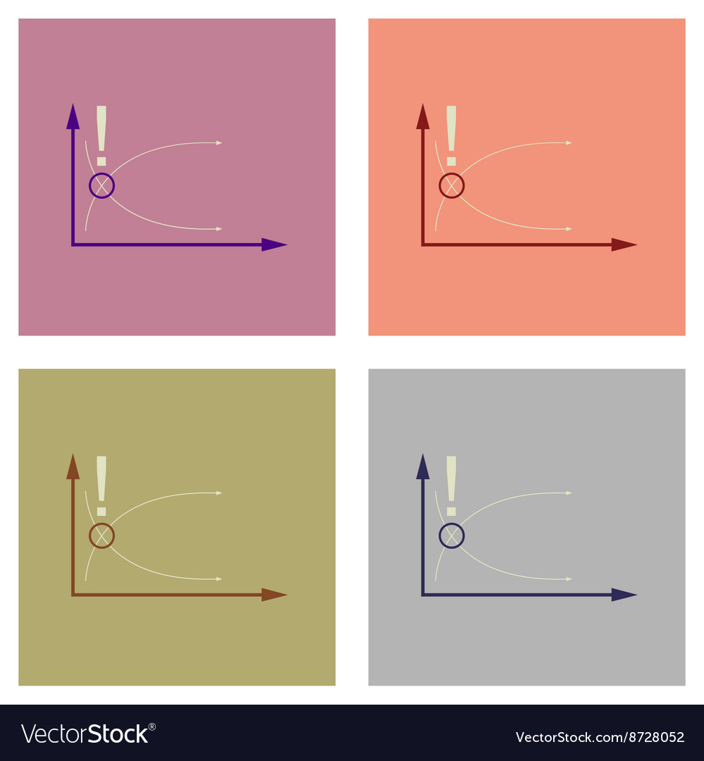 Concept of stylish flat design icons graph