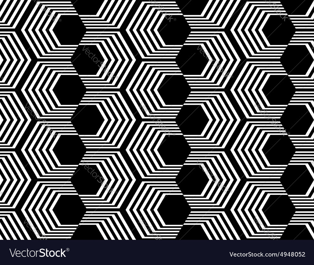 Design seamless monochrome hexagon pattern