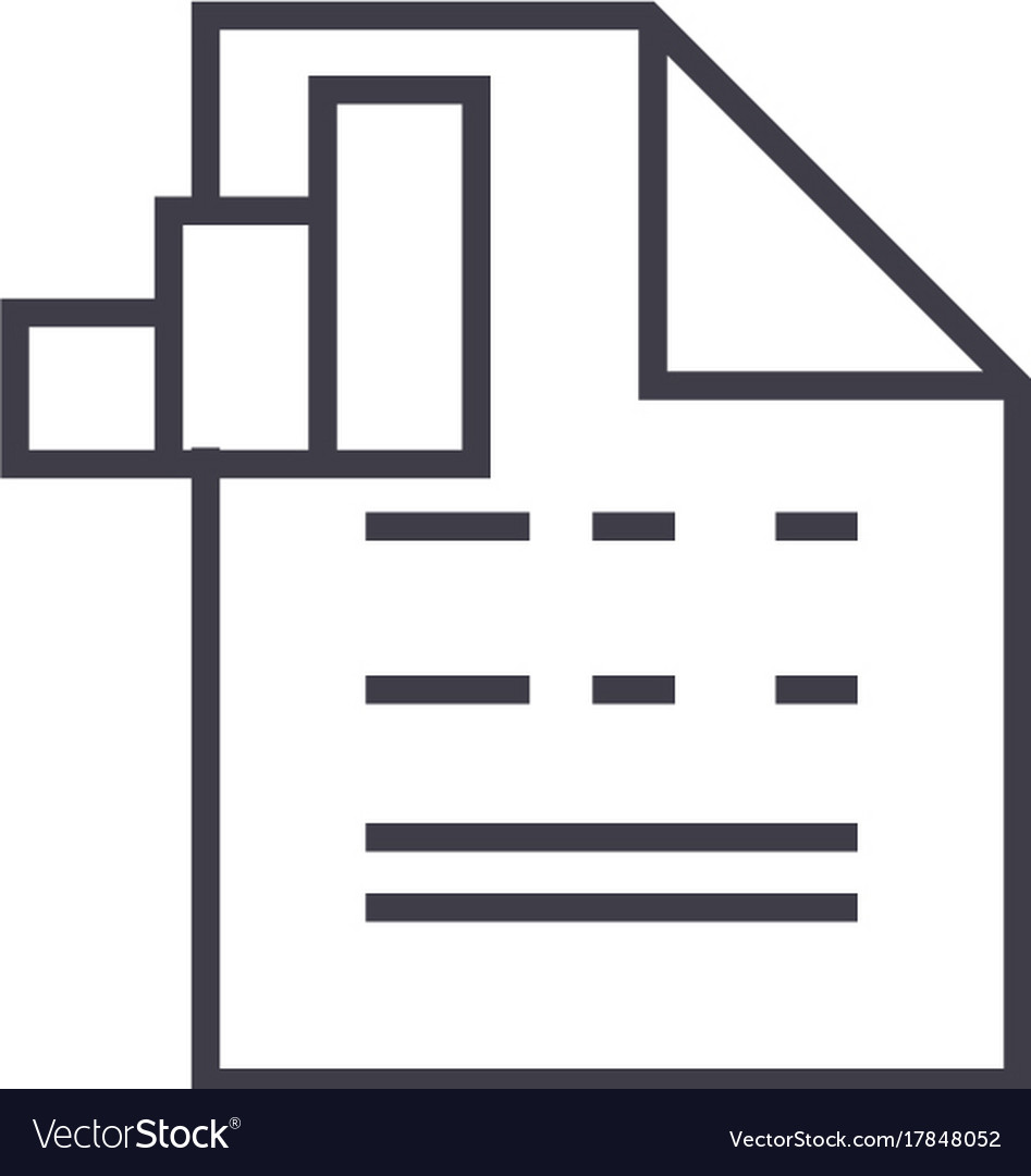 Document with chart line icon sign