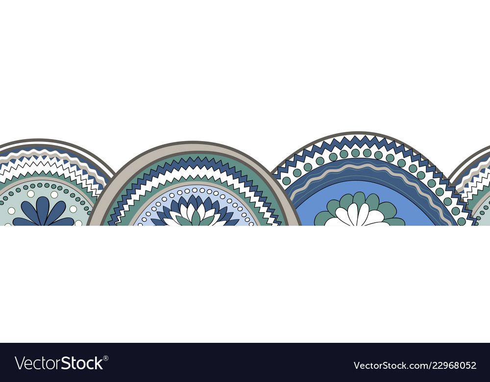 Doodle circle texture horizontal seamless pattern vector image Doodle circle texture horizontal seamless pattern