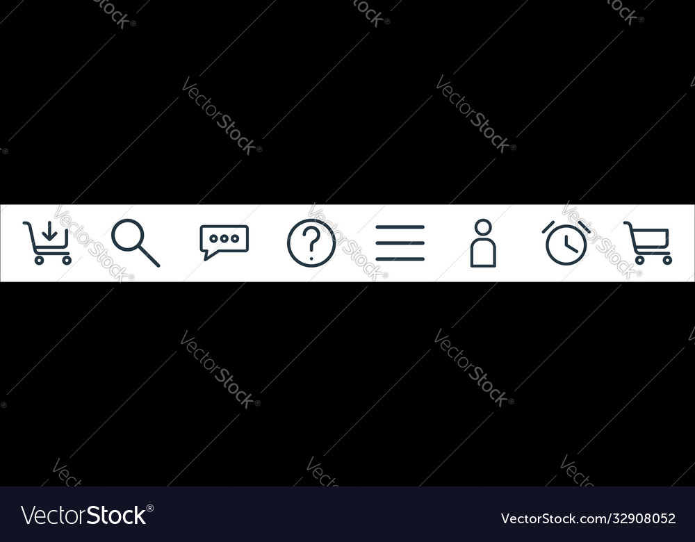 Ecommerce starter pack line icons linear set vector image Ecommerce starter pack line icons linear set