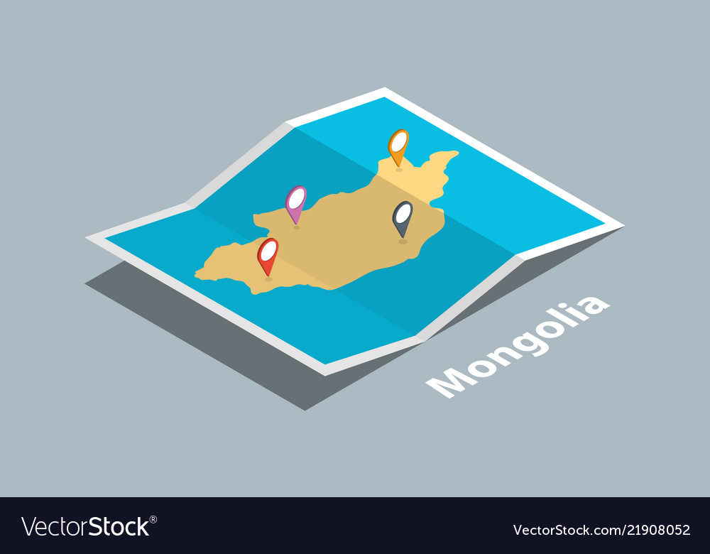 Explore mongolia maps with isometric style
