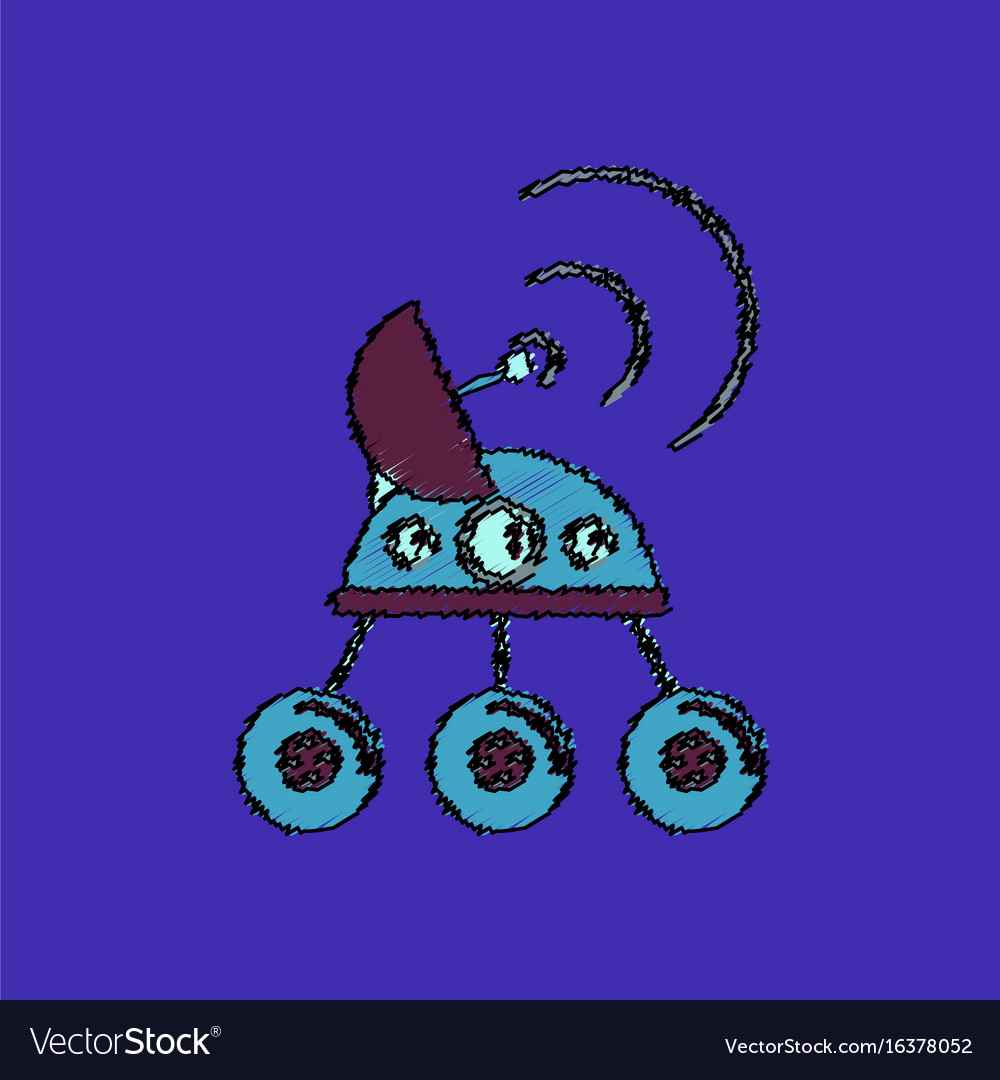 Flat icon design collection spacecraft
