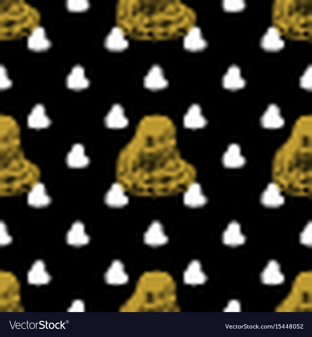 Golden sketch seashell decor seamless pattern