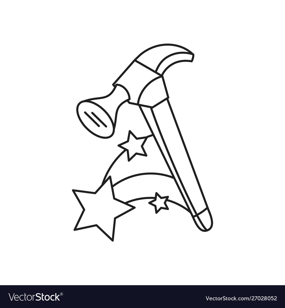 Hammer tool handle with set stars