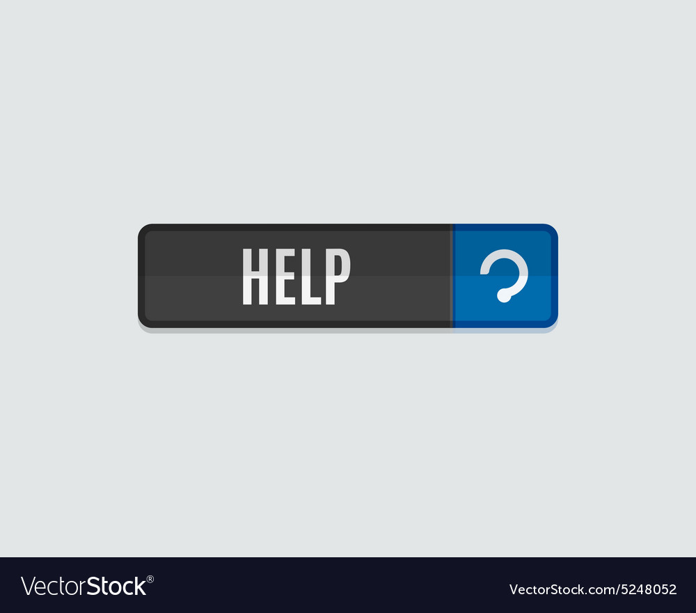 Help web button modern flat design