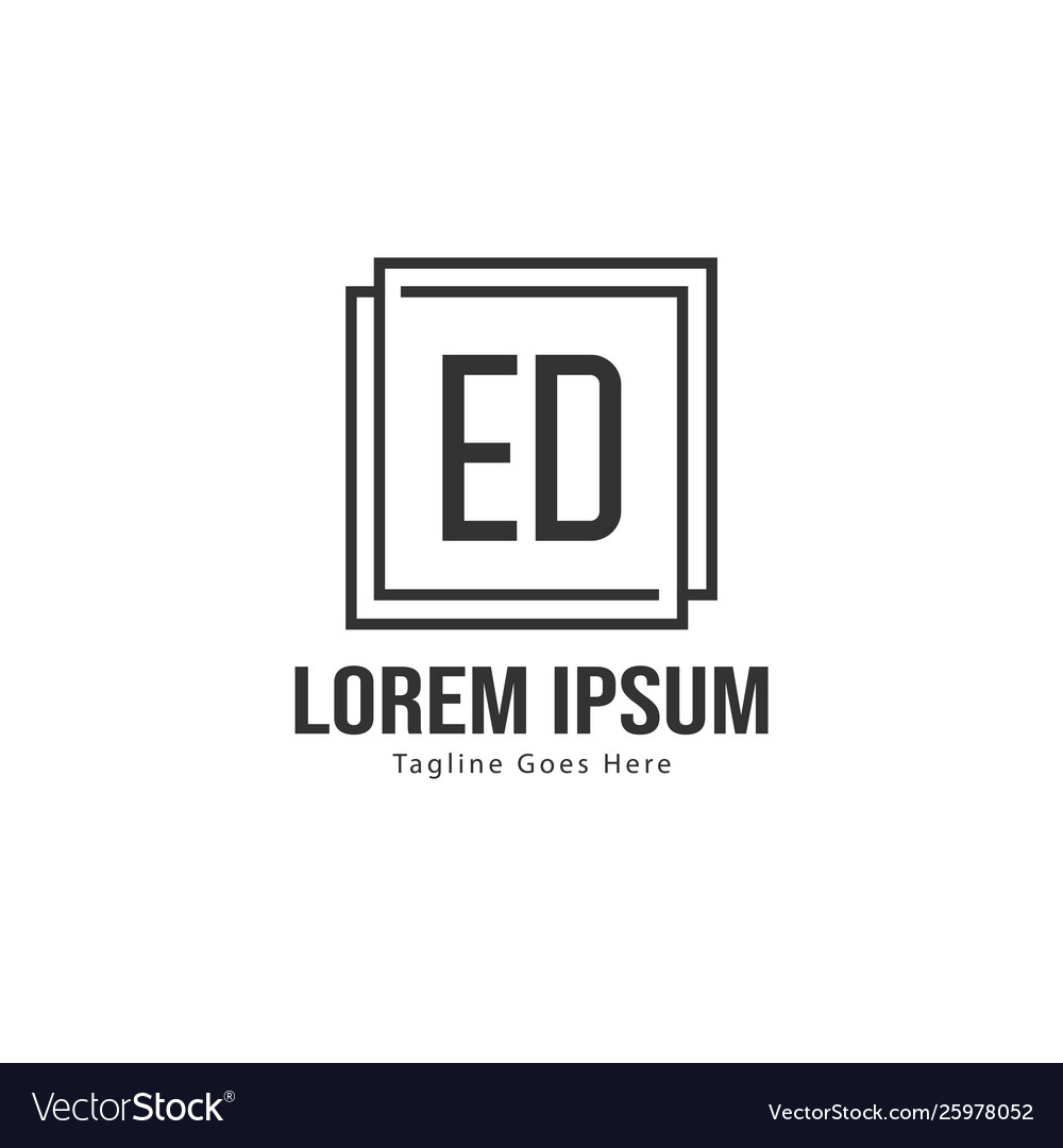 Original ed Logo Vorlage mit modernem Rahmen