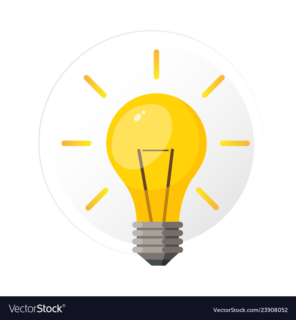 Light bulb with rays shine Royalty Free Vector Image