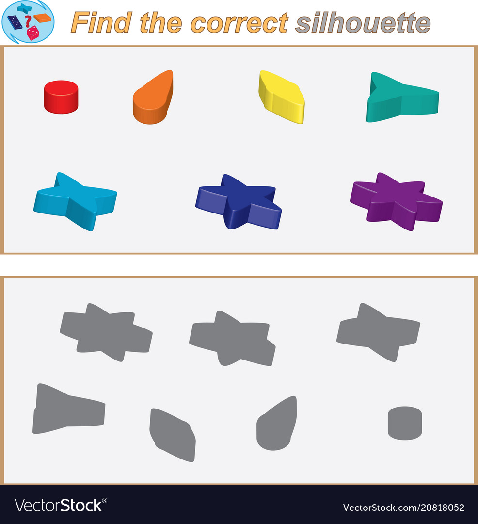 Logical task find the correct silhouette game