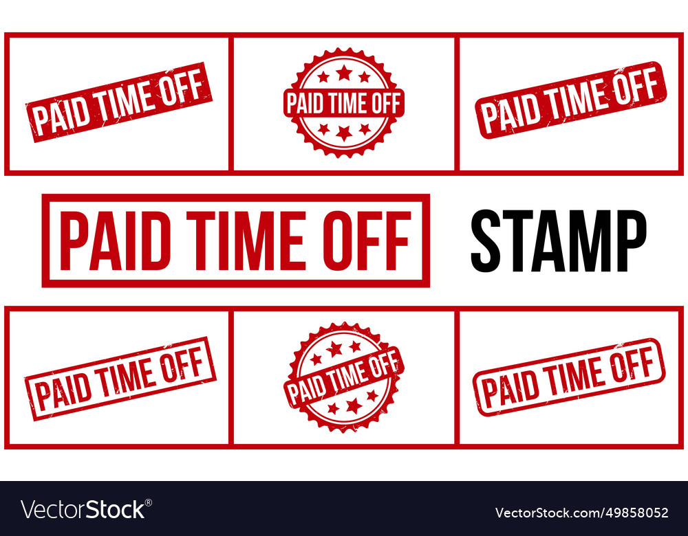 Paid time off stamp red rubber Royalty Free Vector Image