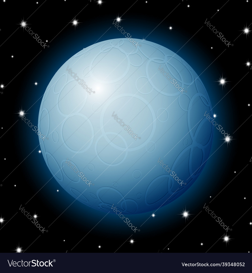 Planet in space with stars shiny cartoon or game Vector Image