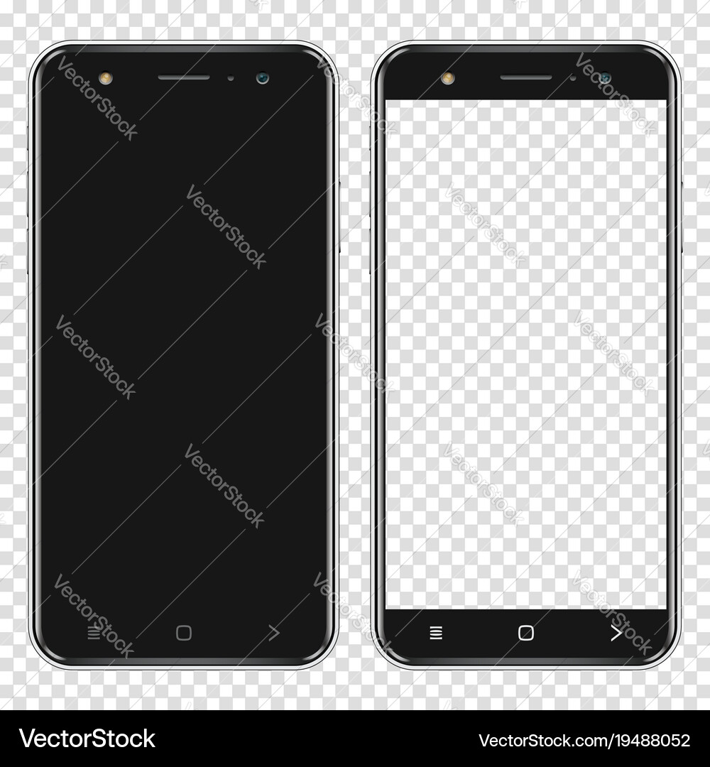 Realistic Smartphones With Blank Screen And Vector Image