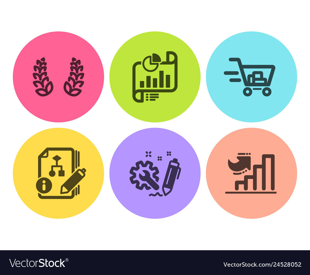 Report document shopping cart and laurel wreath Vector Image Report document shopping cart and laurel wreath