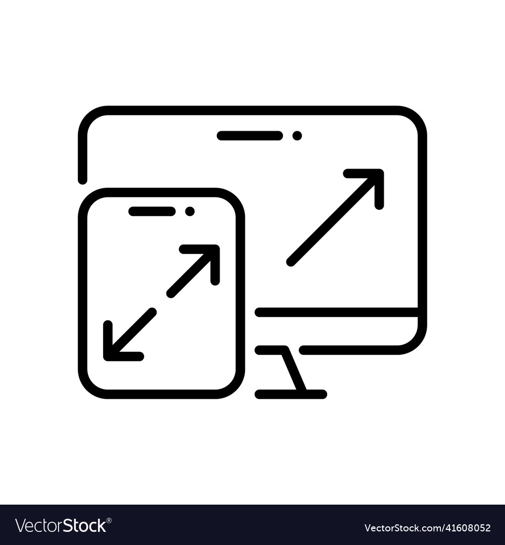 Scalable responsive web design symbol pixel vector image Scalable responsive web design symbol pixel